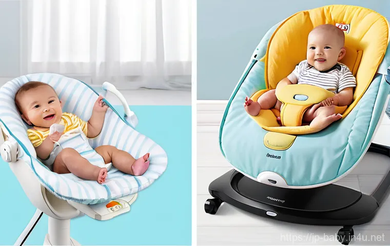 아기 흔들침대 안전성 - A cheerful baby, approximately 4-6 months old, wearing a clean, pastel-colored onesie and a diaper, ...