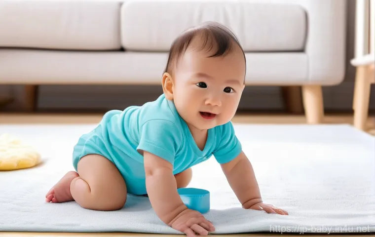 아기 이불 빨래 관리법 - A kind and gentle Japanese mother in her late 20s to early 30s is focused on spot-cleaning a small s...